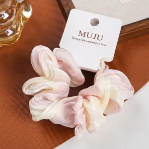 Gradient mesh hair scrunchie with card packaging, sweet style hair tie for women and girls.