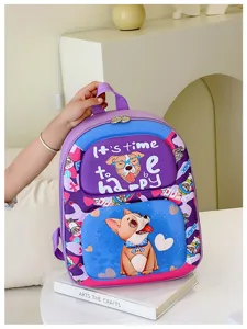 Lindo mochila escolar rígida para niños diseño de dibujos animados ligero bolso de viaje