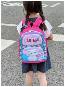 Mochila escolar rígida y linda para niños con diseño de elefante, bolso ligero y práctico.