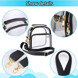 Transparente TPU Umhängetasche für Damen Mode Freizeit Handtasche Detailansicht Optik