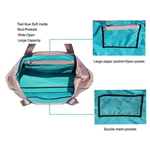 Sac de sport yoga pour femme avec séparation humide-sèche, grande capacité et poches multiples.