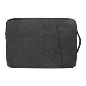 Custodia impermeabile per laptop con maniglia laterale, tessuto grigio scuro resistente ideale.