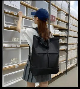 Sac à dos multifonctionnel noir grande capacité loisirs voyage sac d'école !