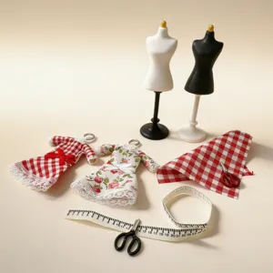 Conjunto de maniquíes de costura en miniatura para casa de muñecas a escala 1:12 accesorios.