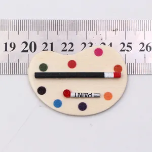 1:12 miniature en bois palette d'artiste maison de poupée accessoire peinture mini