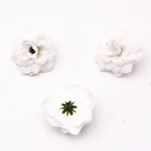 Detailed view of 4.8cm artificial fabric rose flower heads, ideal for DIY crafts and decor.