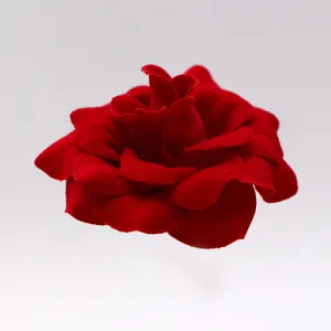 Red velvet artificial rose flower head 4.8cm for DIY crafts wedding decor apparel accessories