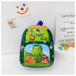Mochila escolar rígida con diseño de tortuga de dibujos animados, bolsa de viaje ligera.