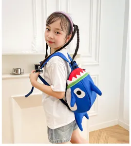 Kids cartoon shark backpack cute kindergarten toddler school bag dual shoulder daypack