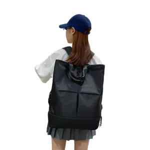 Grand sac à dos noir multifonctionnel grande capacité pour hommes étudiants et loisirs vue