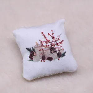 Miniatur Weihnachten Kissen Puppenhaus Wohnzimmer Szene Dekoration Requisite Zubehör Modell