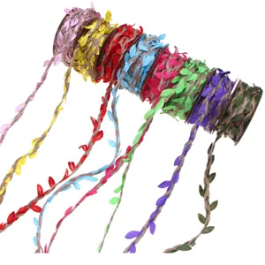 Artificial Leaf Hemp Rope Craft Ribbon Jute Twine For Floral Packaging Wedding Party Decoration DIY Handicraft