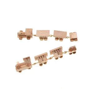 Miniature wooden train model detail view, perfect for dollhouse decoration and photography props.