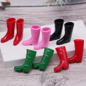 Miniature rain boots for dollhouse BJD OB11 micro scene gardening silicone shoes detail