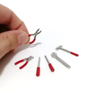 1:12 dollhouse miniature metal tools set alloy tiny hammer pliers screwdriver wrench decor