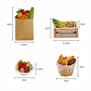Dollhouse miniature simulation vegetable and fruit resin food model micro kitchen scene props.