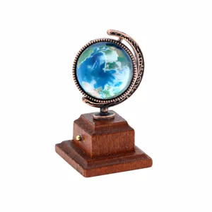 Modelo de globo terráqueo en miniatura decoración casa de muñecas enseñanza escritorio.