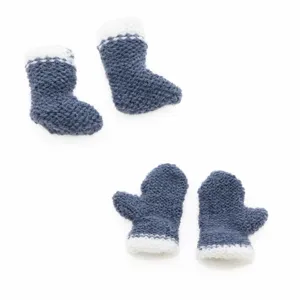 Mini knitted wool boots gloves set Christmas tree hanging ornament micro landscape decor