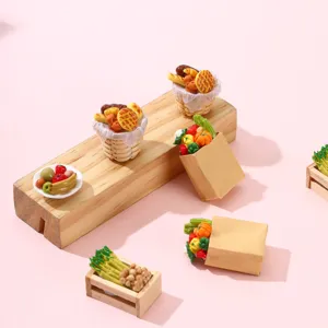 Miniature dollhouse food and vegetable detail shot, cute resin kitchen scene accessories.