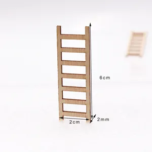 Mini scala in legno accessorio per casa delle bambole per giardino fai da te oggetti foto