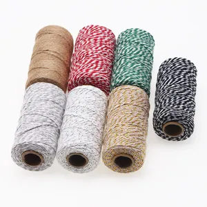 Decorative Gift Wrapping Cotton Cord Two Tone Braided String For DIY Craft Holiday Party Decoration