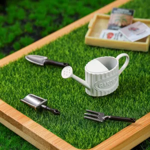 Dollhouse miniature garden tool set simulation watering pot planting model for micro landscape