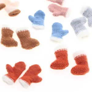 Mini Knitted Christmas Stockings Gloves Pendants Xmas Tree Hanging Ornaments Knit Woolen Socks Holiday Party Home Decor