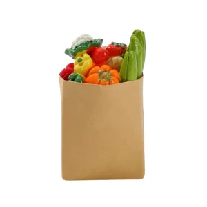 Dollhouse miniature simulation vegetable and fruit paper bag model for micro kitchen scene.