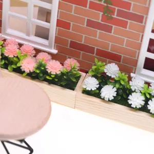 Miniature maison de poupée rectangulaire parterre de fleurs plante pot de jardin BJD