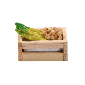 Dollhouse miniature vegetable crate model resin asparagus beans for micro kitchen scene decor