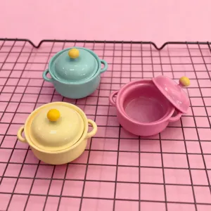 Miniatursuppe Topf Modell für Puppenhaus, sehr süße winzige Küchengeschirr Dekoration