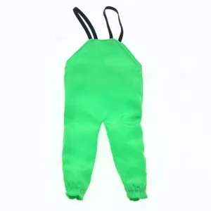 Miniature dollhouse green overall pants doll clothing accessory detail view display