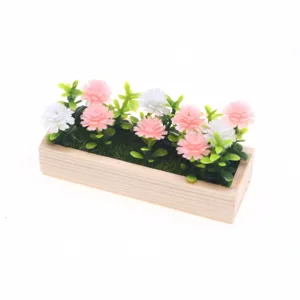 Jardinière rectangulaire en bois miniature pot de fleurs maison de poupées décor détail