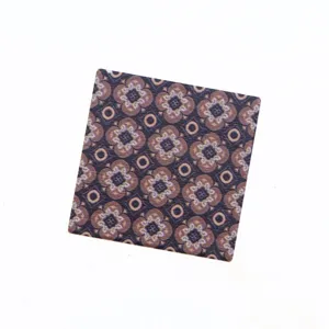 Close-up detail of miniature dollhouse wooden flooring with retro geometric pattern for BJD scenes.