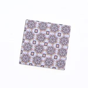 Miniature dollhouse wooden floor tile detail view, floral pattern for BJD scene model prop