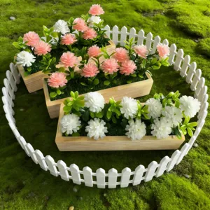 Maison de poupée miniature parterre de fleurs rectangulaire plante en pot pour micro paysage
