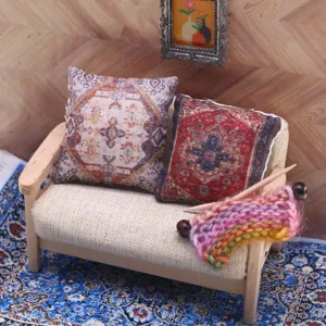 Dollhouse miniature bohemian style throw pillows sofa cushion miniature scene dollhouse accessories