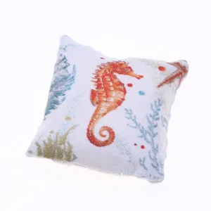 Miniature de maison de poupée coussin plage d'été océan pour canapé décoration ornement