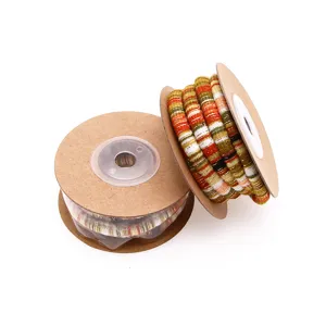 Detailed view of 6mm ethnic style wrapped core cord for DIY crafts, pet collars and glasses straps.
