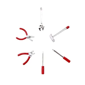 1:12 dollhouse miniature alloy tools set, mini hammer screwdriver pliers wrench props