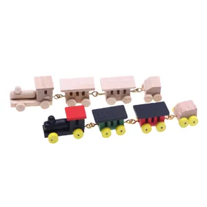 Dollhouse Miniature Wooden Train Toy Micro Landscape Scene Photography Props Small Train Ornaments Kids Room Decor