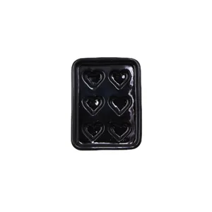 1:12 dollhouse miniature black baking tray with six heart molds doll house food prop