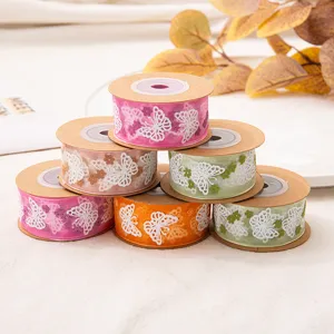 25mm organza butterfly ribbon spools for gift wrapping, crafts, and floral decoration.