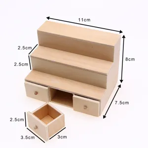 Puppenhaus Miniatur Holz Vitrine Süßigkeiten Aufbewahrungsbox Mini Möbel Modell Heimdekoration Display Ständer