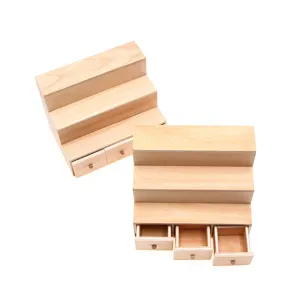 Miniatur Holz 3-stufige Display Regal mit Schubladen für 1:12 Puppenhaus Szenen Möbel Modell Detail