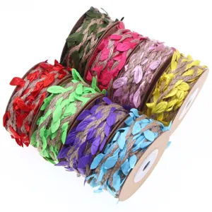 5m roll artificial leaf jute twine for DIY craft kindergarten decor gardening floral wrapping