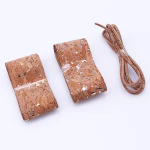 Natural eco-friendly cork ribbon and cord set for crafts, gift wrapping, bags, and DIY projects.