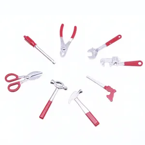 Miniature alloy tool set dollhouse accessories 8-piece micro repair scene model toys for craft