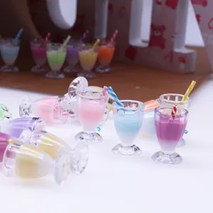 Miniature maison de poupee tasses de the au lait plastique simulation jouet pour decos detail