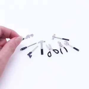 Dollhouse miniature alloy tool set 8-piece tiny repair tools for doll house scene DIY decor